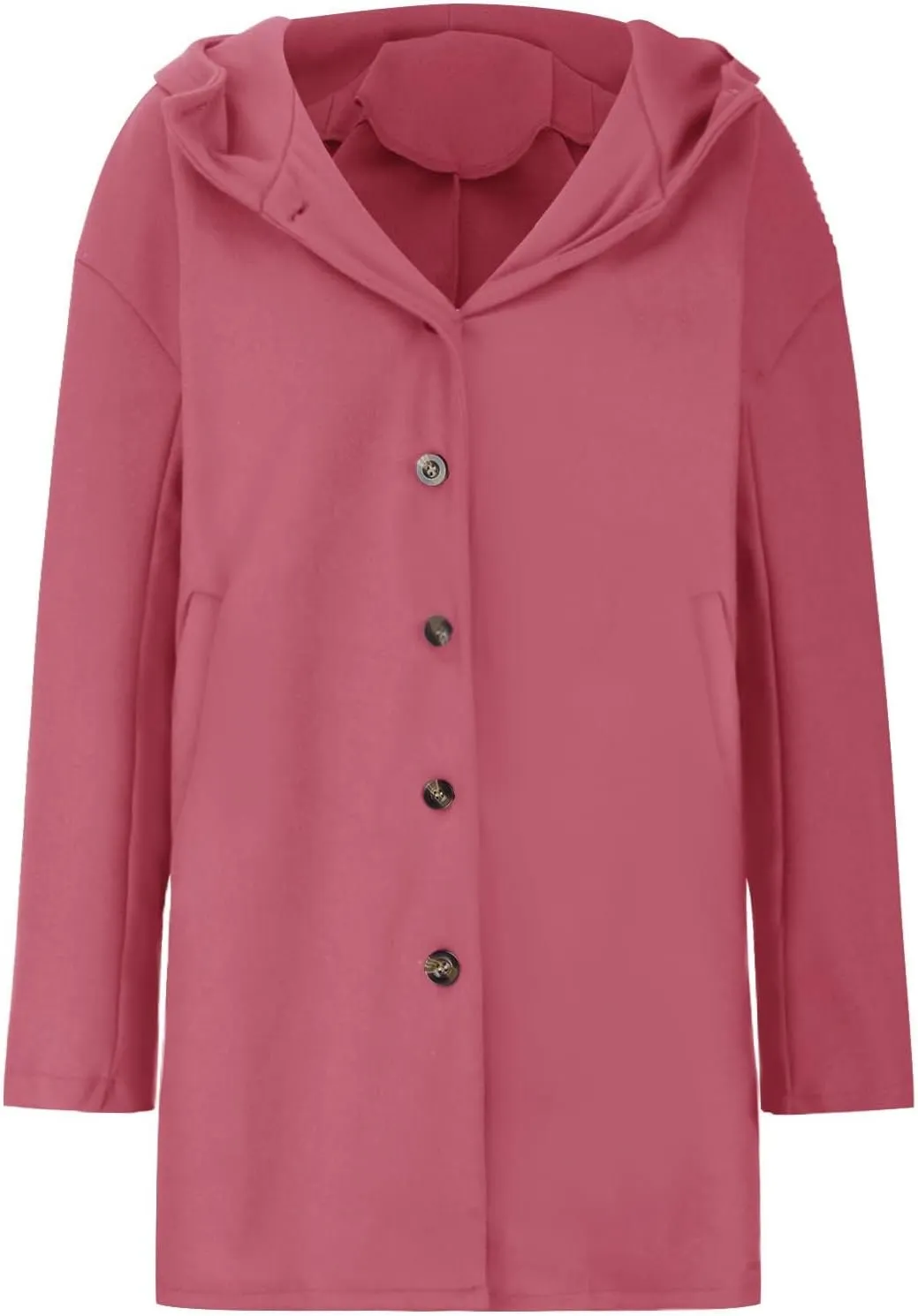 ZWRXW Wool Blend Pea Coat for Women Oversized Single Breasted Trench Jackets Winter Casual Solid Warm Overcoats with Pockets